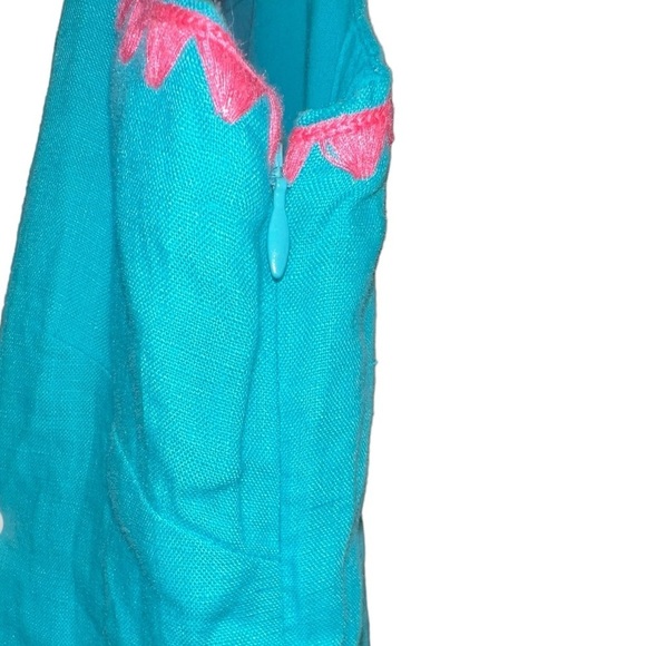 {NWT Hatley Linen Embroidered Portia Sheath Dress in Ceramic Blue Size M} - Picture 6 of 12